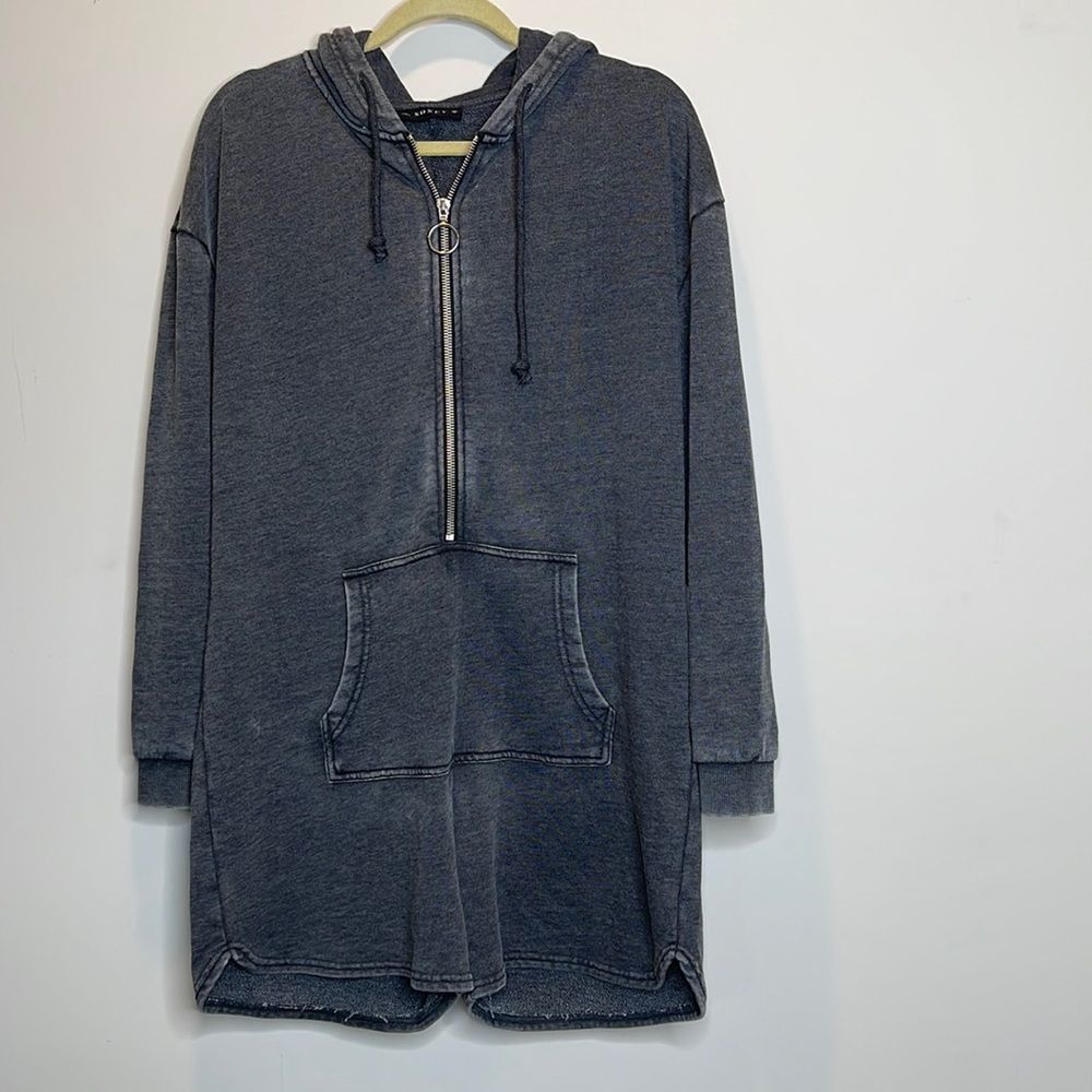 Soncy Gray Sweatshirt Hoodie Shorts Romper